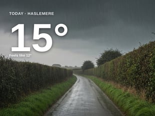 Haslemere: heavy rain, high of 15°C on Saturday