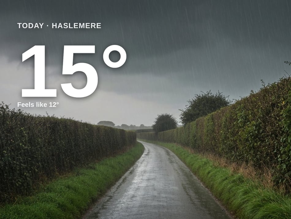 Haslemere: heavy rain, high of 15°C on Saturday