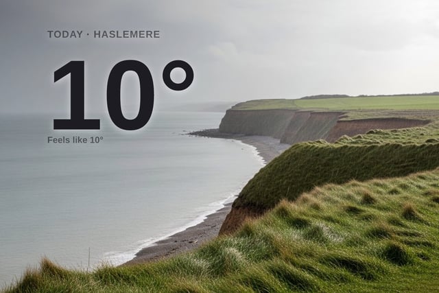 Haslemere: rainy day, high of 10°C