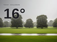 Haslemere: cloudy day, high of 16°C