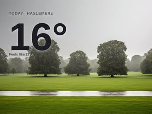 Haslemere: cloudy day, high of 16°C
