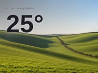 Haslemere: sunny day, high of 25°C