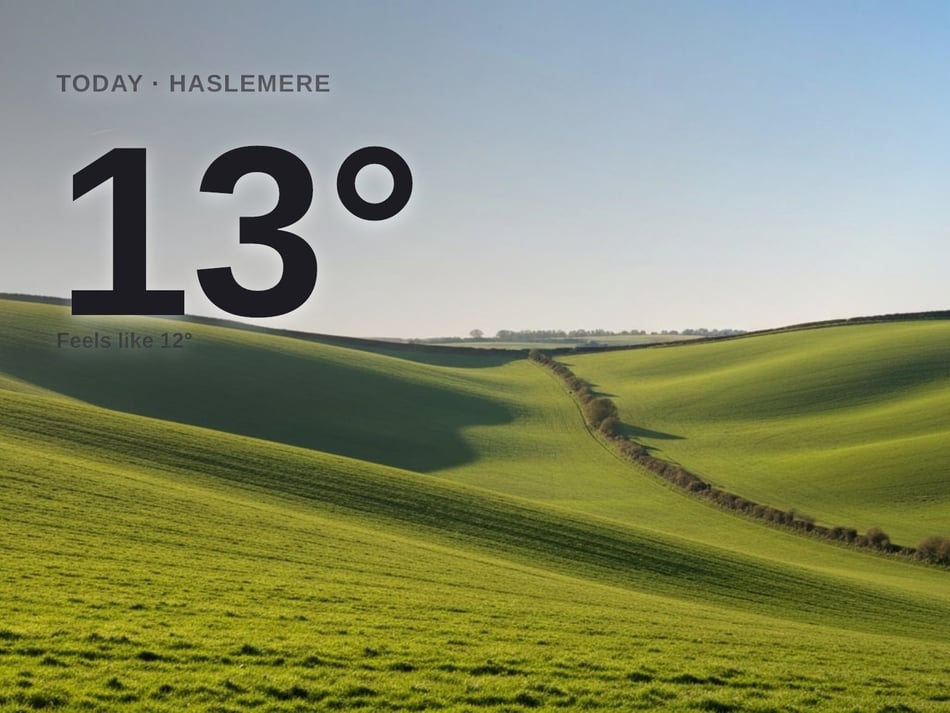 Haslemere: sunny day, high of 13°C