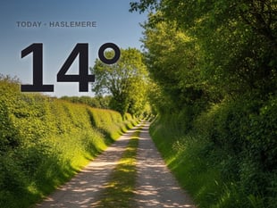 Haslemere: sunny day, high of around 14°C