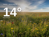 Haslemere: partly cloudy day, high of 14°C