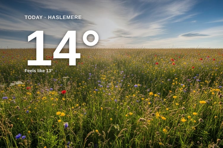 Haslemere weather: partly cloudy Wednesday with little chance of rain and a high of 14°C